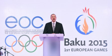 ?lham ?liyev Davosda “Bak? 2015” ilk Avropa Oyunlar?n?n t?qdimat?nda i?tirak edib
